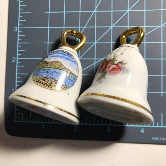 🛒 $9 Hawaii Bells Roses Salt and Pepper Shakers - Anco - Japan #0138 - Picture 4 of 6